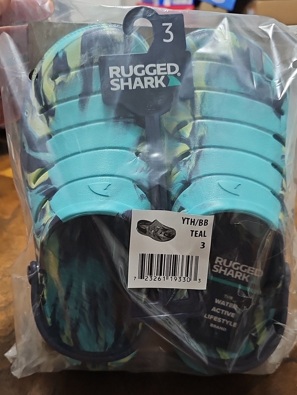 Rugged Shark Kids' Teal Water Shoes